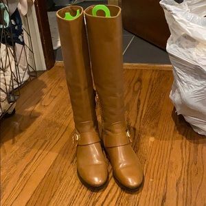 Wide Calf Tory Burch brown leather boots - size 7